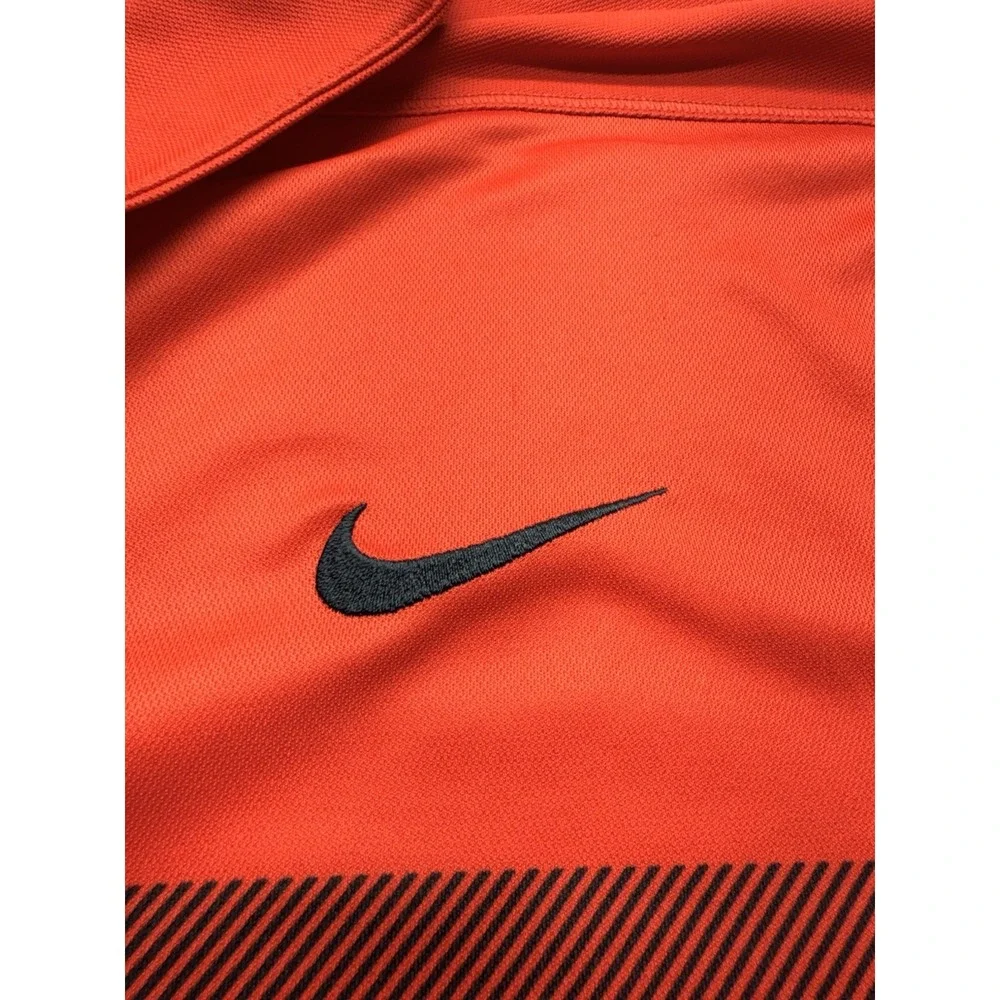 Nike Dri-FIT Men's XXL Red Polo Shirt Black Chest Stripes Golf 929146-657 2XL